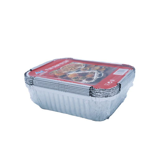 Foil Container 8Pc 15X12X5Cm With Paper Lid