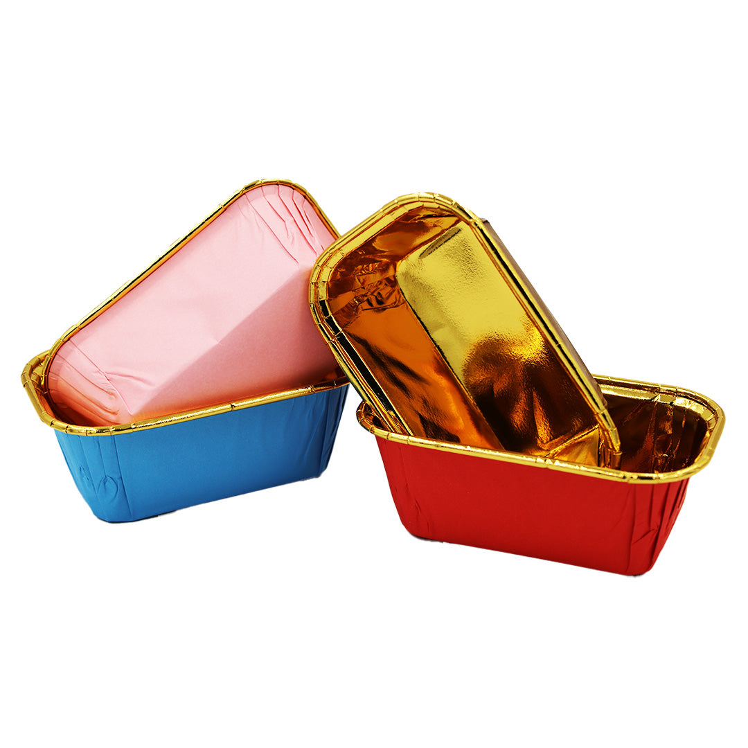 Dessert Cup 50Pc 11X7Cm Rectangle  Gold Paper