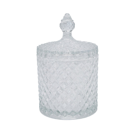 Candy Jar 10X10Cmcm Clear Embossed  Deli Glass