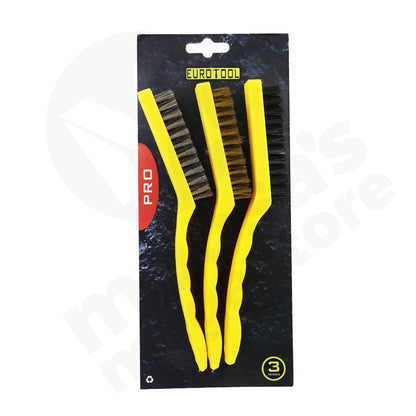 Wire Brush Set 3Pc Hand Grip Euro