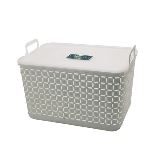 Storage Basket 36X25X22Cm With Lid Stacking