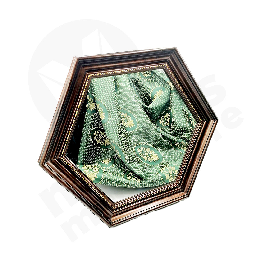 Mirror 47X41Cm Hexagon  Plastic Brown Frame