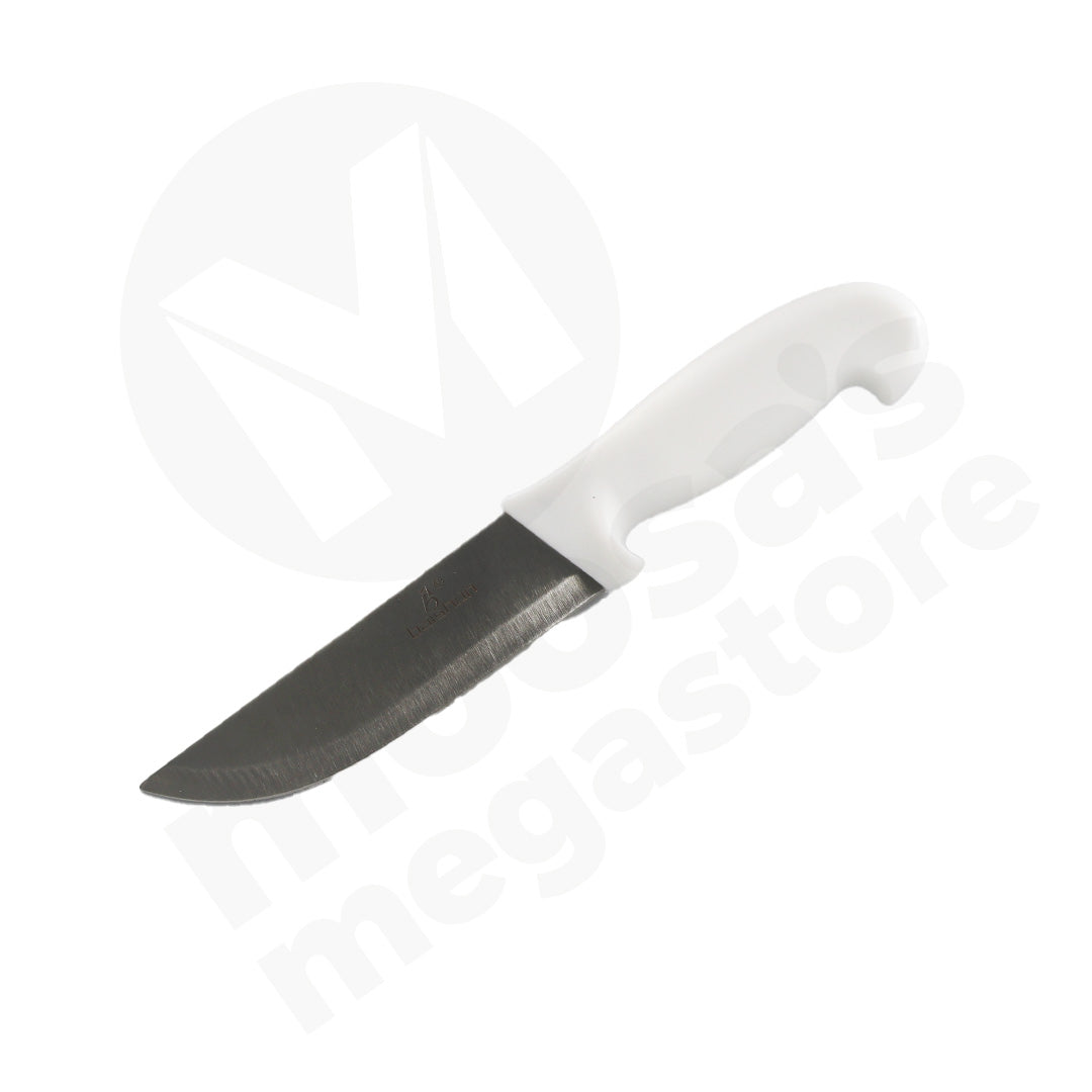 Butcher Knife 6Inch  Plastic White Handle Baishun