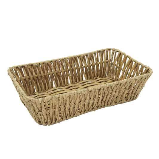 Basket 28X18Cm Rectangle  Metal/Straw