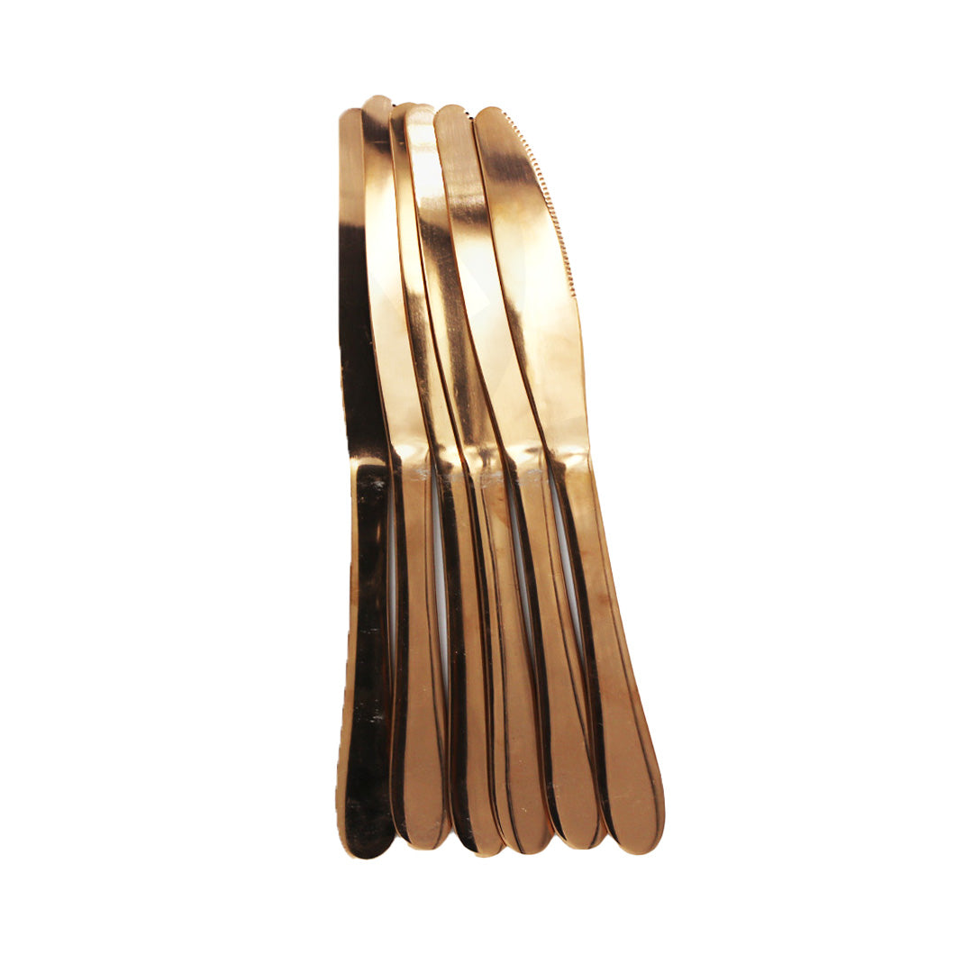 Knife 6Pc Plain Rose Gold Yes Houses