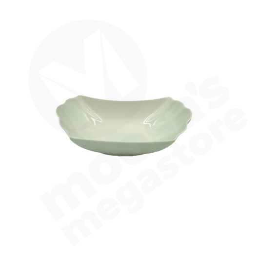 Bowl 21.X11Cm Oval Footed White Embossed