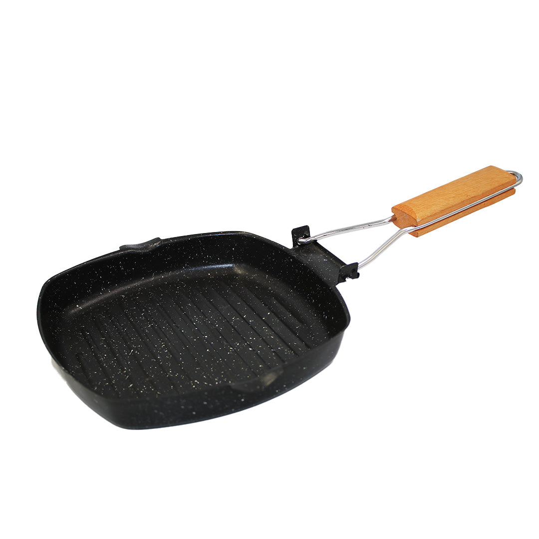 Grill Pan 20Cm Square Non Stick  Folding Handle